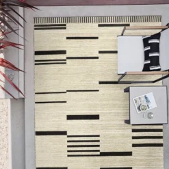 7' X 10' Outdoor Rug Multitier Bars Gray/Cream - Project 62™ -Project 62 GUEST 2fe2967b 1706 430c a81a f5d1b5bf2b5f