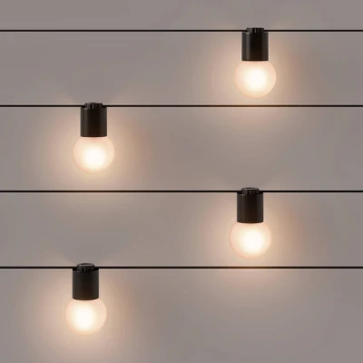 10ct Incandescent Outdoor String Lights G40 Frosted White Bulbs Black Collar - Project 62™ 3 10ct Incandescent Outdoor String Lights G40 Frosted White Bulbs Black Collar - Project 62™