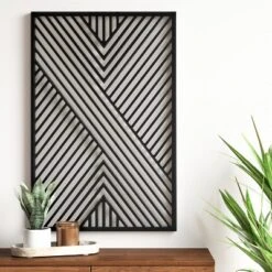 Geometric MDF Wood Wall Panel Black - Project 62â„¢