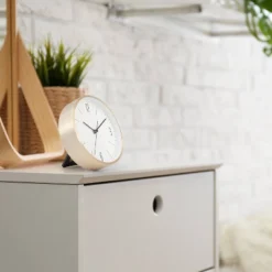 6" Round Wall Clock White/Brass - Project 62™ -Project 62 GUEST 661fe74b 32f0 48ac 801b 28fcc52c3e2c