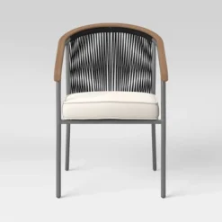 2pc Apex Mixed Material Outdoor Patio Dining Chairs Arm Chairs Black - Project 62™ -Project 62 GUEST 978e1c55 8875 4a7c 8e5b 0ee6aa1a61c3