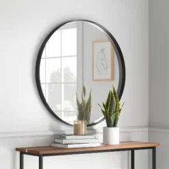 30" Flush Mount Round Decorative Wall Mirror - Project 62â„¢