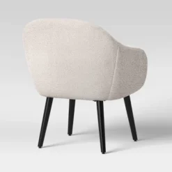 Harwell Modern Arm Barrel Chair With Wooden Legs Faux Shearling Cream - Project 62™ -Project 62 GUEST bd29cafc d1c7 4f83 90ae 99176b1f2509