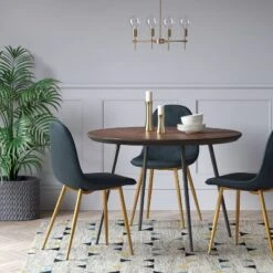 Copley Velvet Dining Chair With Brass Leg - Project 62